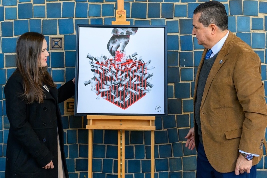 Donación obra "elecciones en dictadura" al museo de la oea, detalle 2 — ilustración de Camdelafu