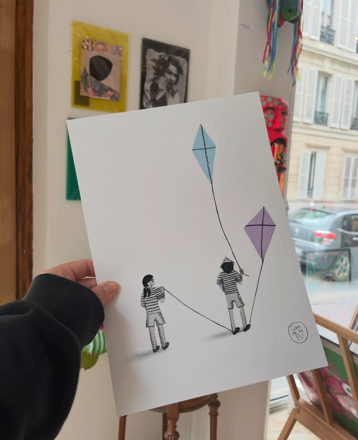 Camdelafu en la galería Artivistas en París, detalle 3 — ilustración de Camdelafu