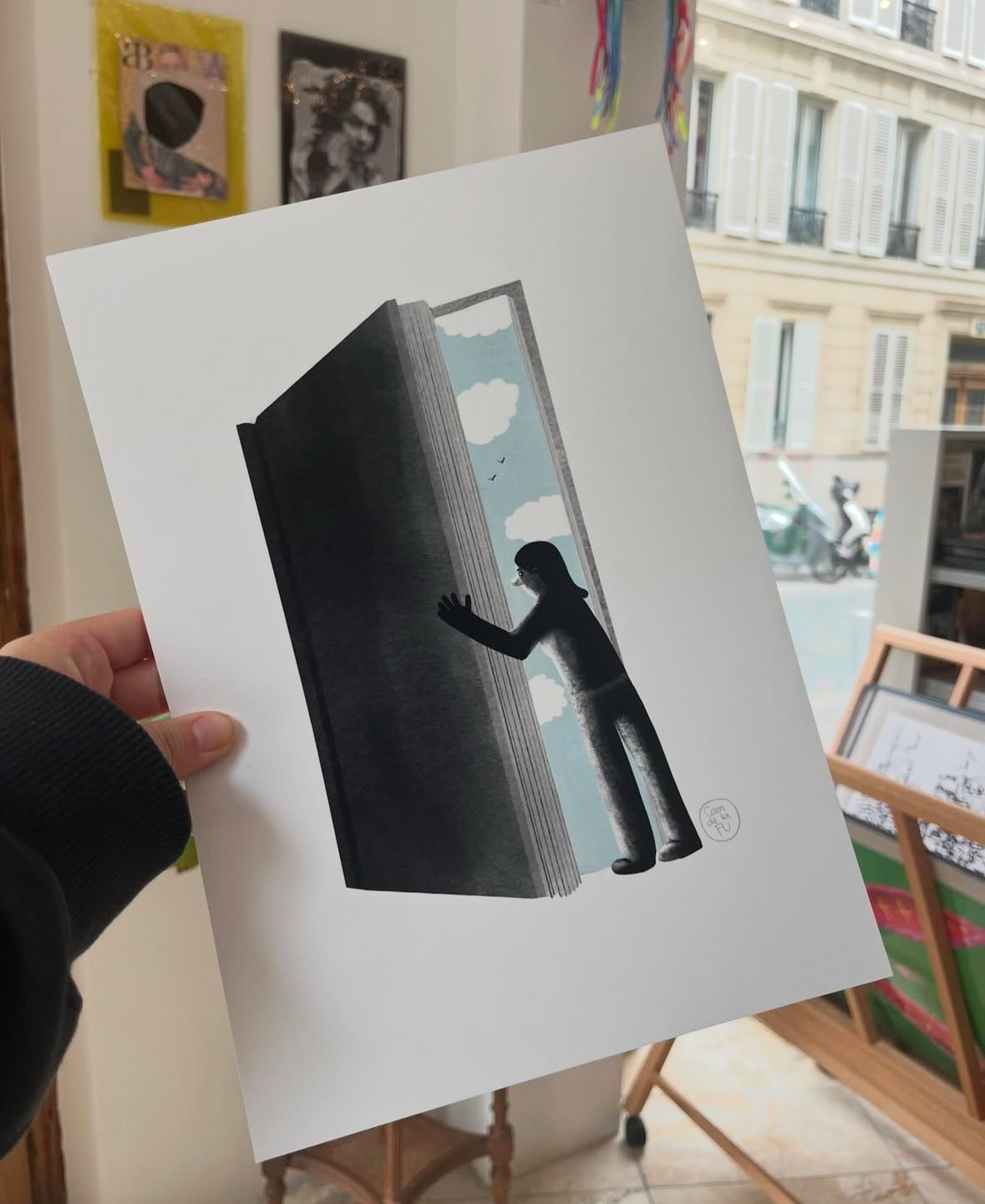 Camdelafu en la galería Artivistas en París, detalle 4 — ilustración de Camdelafu