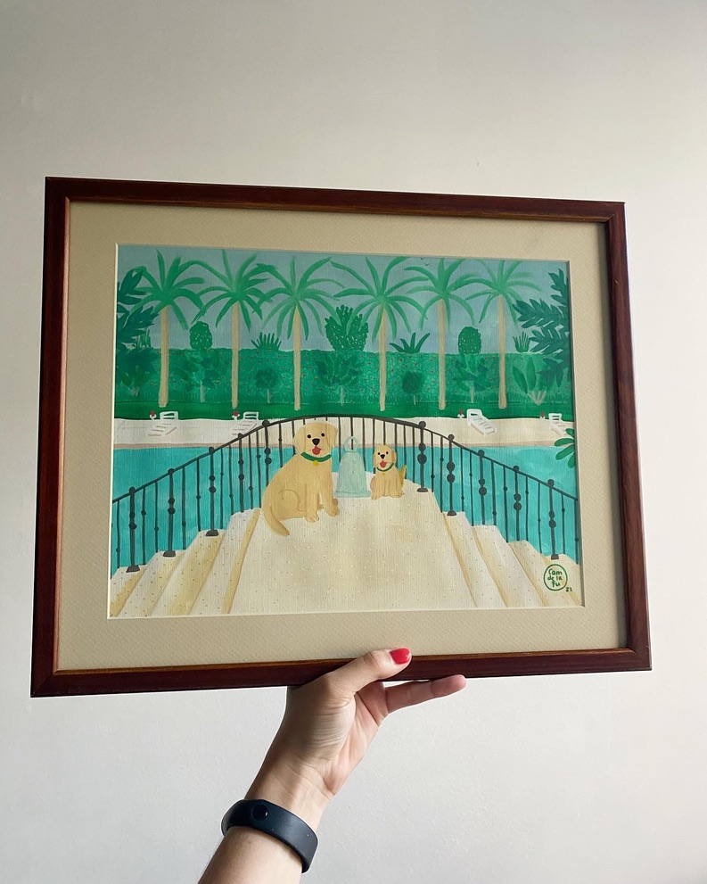 Exposición Homie en la galería Fábrica La Aurora en San Miguel de Allende, detalle 1 — ilustración de Camdelafu