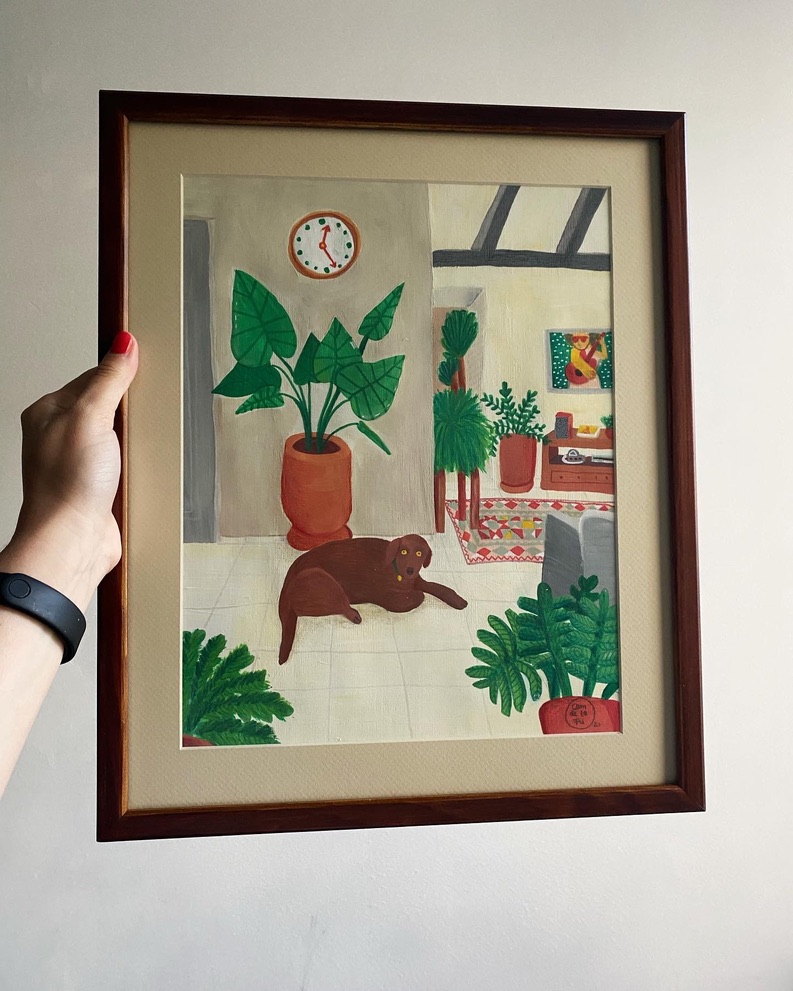 Exposición Homie en la galería Fábrica La Aurora en San Miguel de Allende, detalle 6 — ilustración de Camdelafu