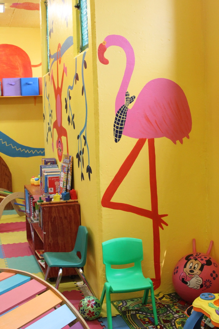 Mural en la cárcel de mujeres en Neza junto a Reinserta, detalle 5 — ilustración de Camdelafu