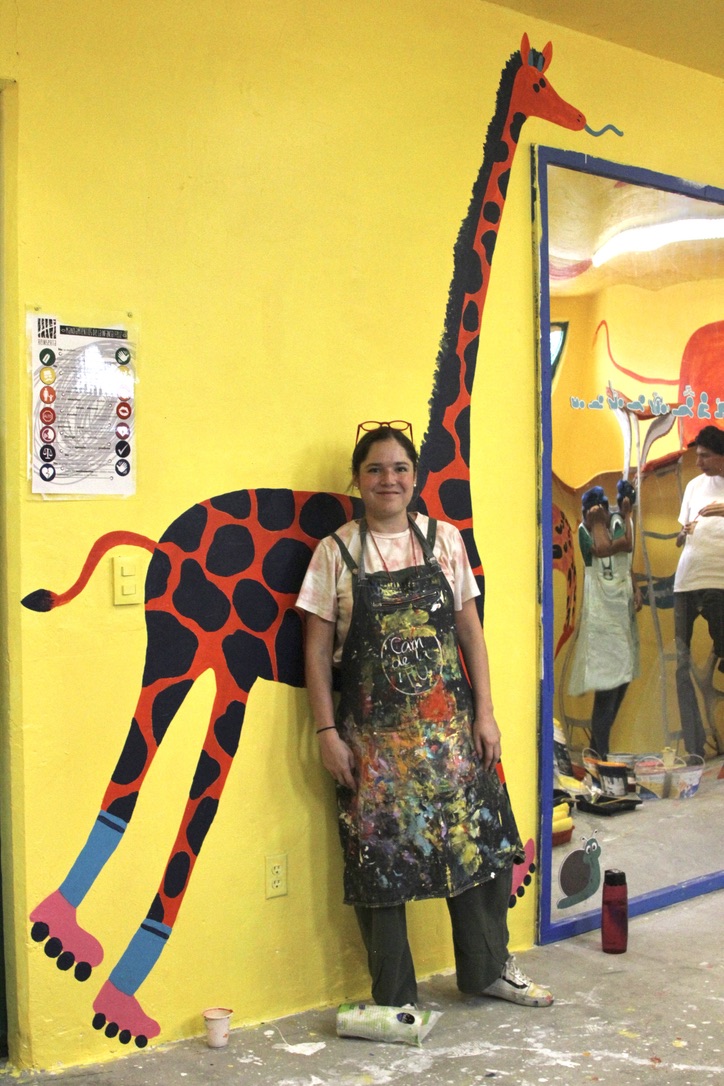 Mural en la cárcel de mujeres en Neza junto a Reinserta, detalle 9 — ilustración de Camdelafu