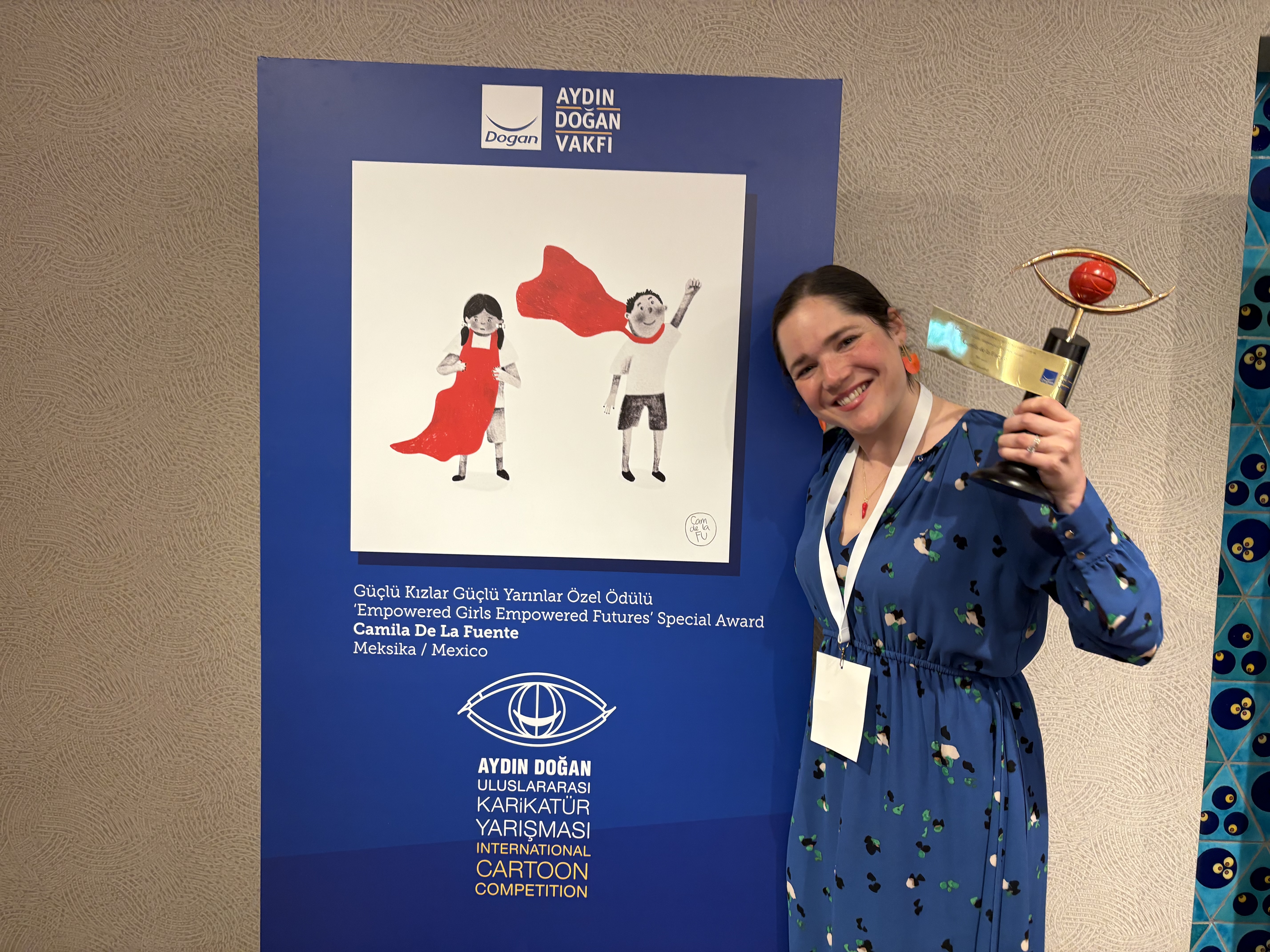 Premio internacional de la caricatura Aydin Dogan categoría Empowerd Girls, Empowered Future en Estambul — ilustración de Camdelafu