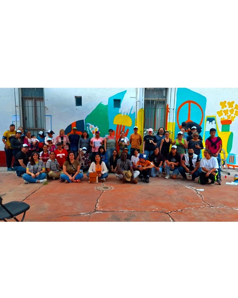 Mural participativo sobre migración con la ONU, detalle 2 — ilustración de Camdelafu