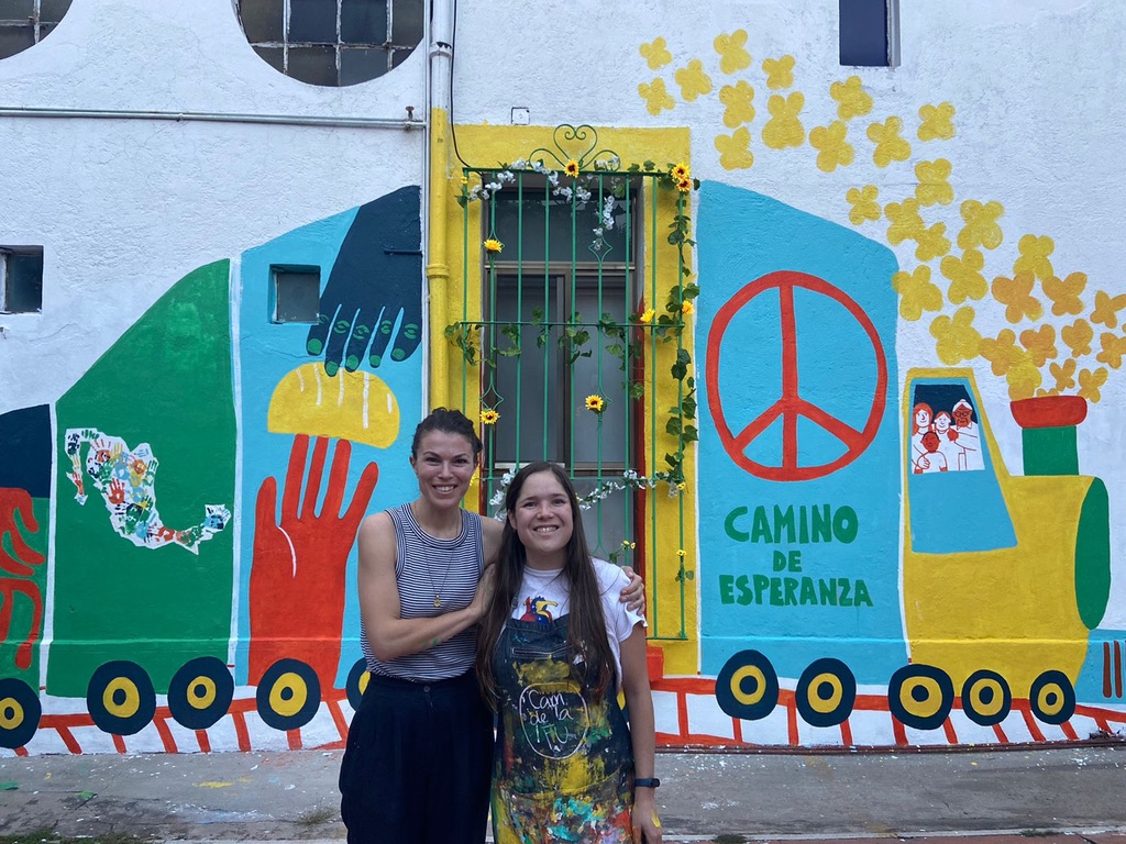 Mural participativo sobre migración con la ONU, detalle 4 — ilustración de Camdelafu